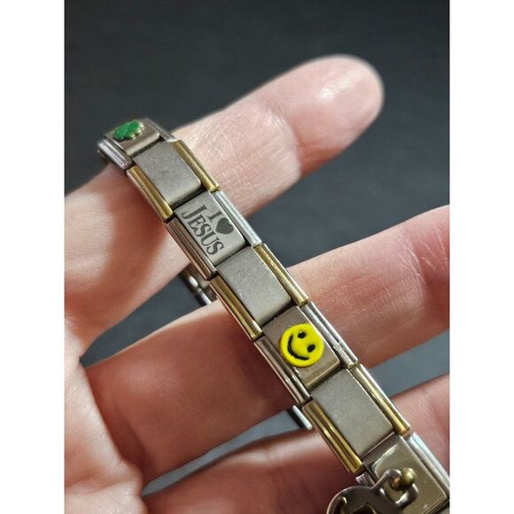 Silver tone Italian charm bracelet - Picture 4 of 10